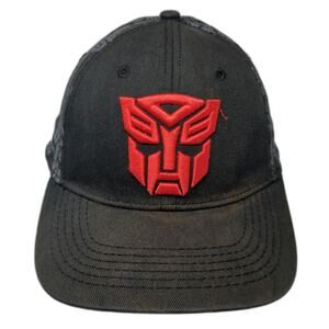 Transformers Baseball Cap Black OSFM Autobots Logo All Over Print Stretch Hat